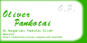 oliver pankotai business card